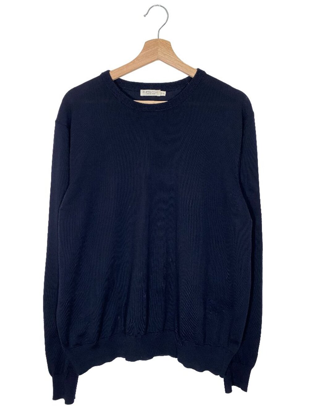 Suitsupply Lightweight Navy Blue Merino Wool Long Sleeve Sweater men's size XL